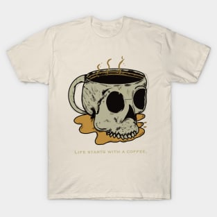 Skeleton hot coffee T-Shirt